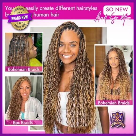 Deep Wave Human Hair Braiding Extensions 16 Inch 50g 2 Bundles main image 6